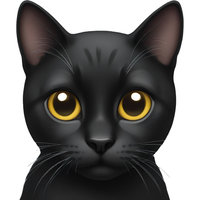 black cat with white spot in left side of nose emoji