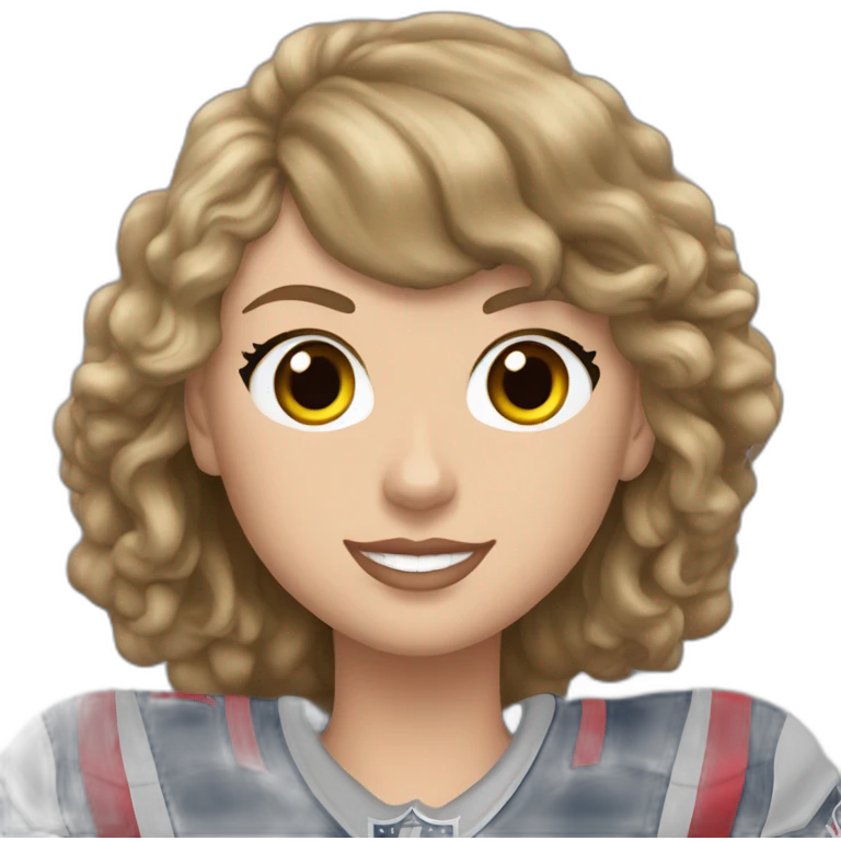 Taylor swift with patriots jersey on emoji