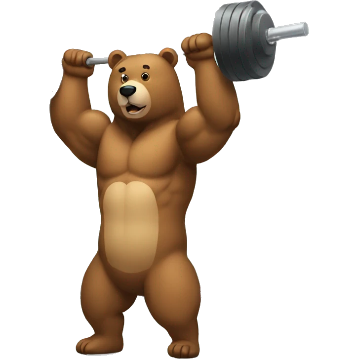 Bear working out in the gym emoji