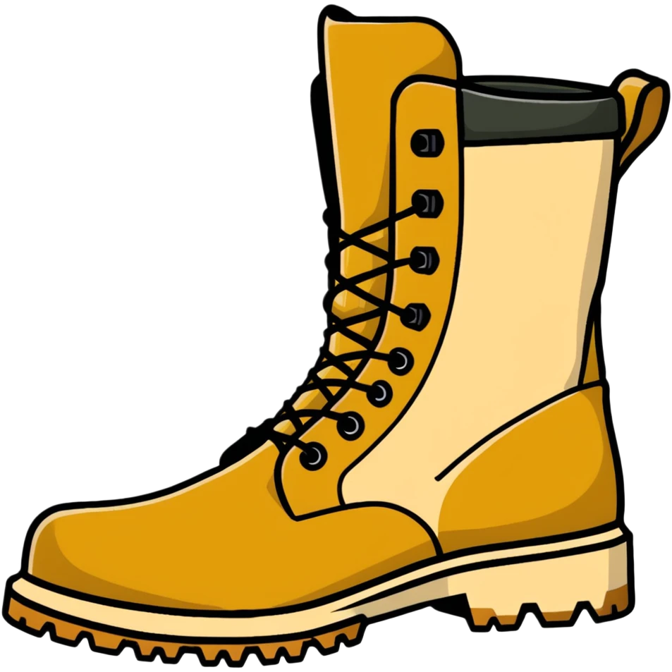 military beige hiking boots emoji