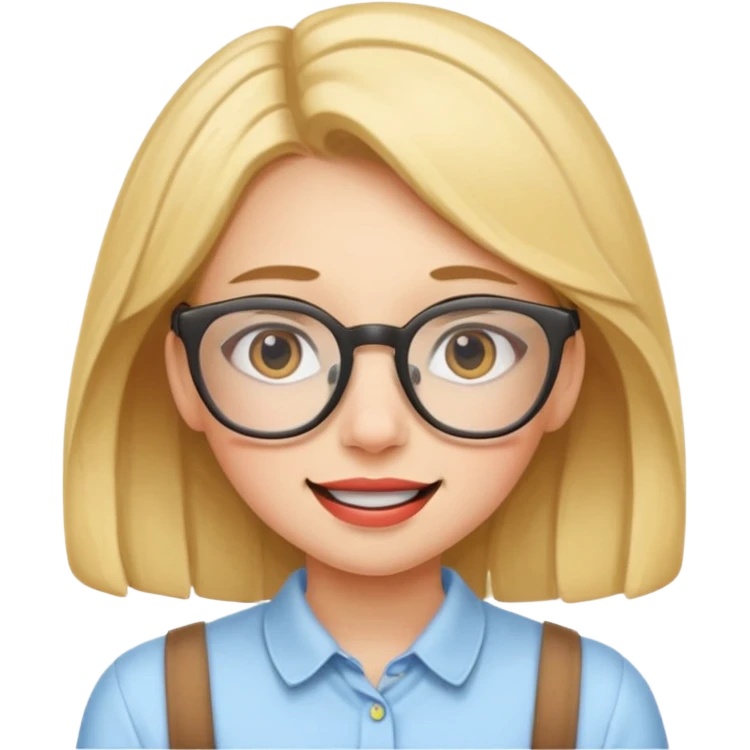genius girl with glasses and braces emoji
