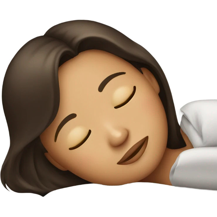 Brunette girl sleeping emoji