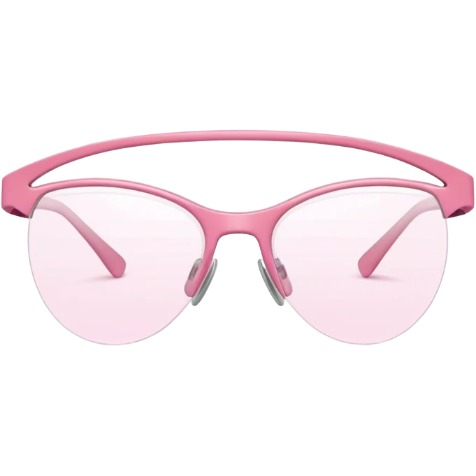 extremely minimalist pink visor glasses, single thin curved line design, barely there emoji
