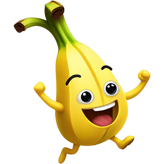 Banana and lady bug dancing together  emoji