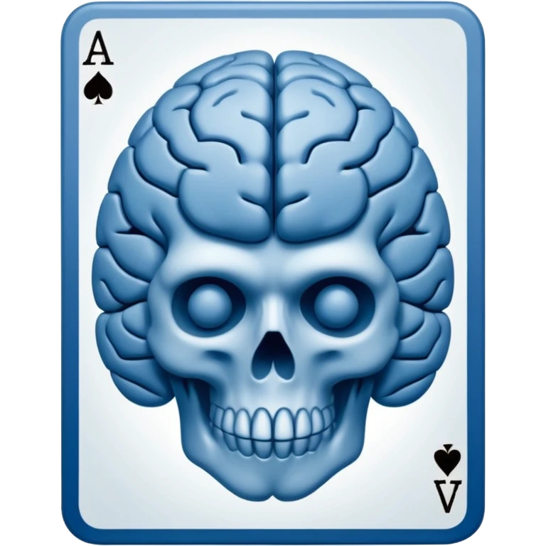 minimalist app icon, a face-down playing card, intricate back design with a stylized brain symbol in the center, monochromatic blues, isometric view, clean vector style, white background --style raw --stylize 150 emoji