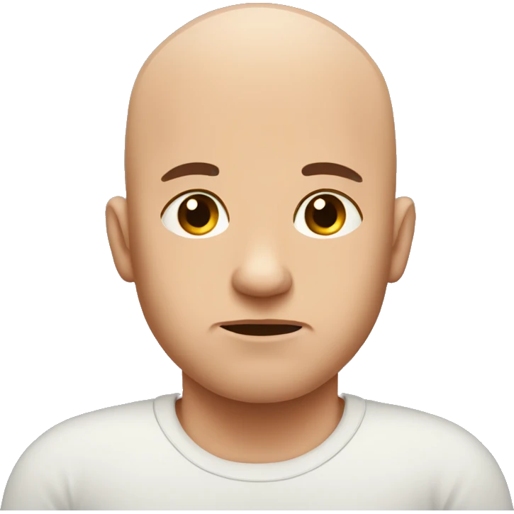 disappointed bald man with baby emoji