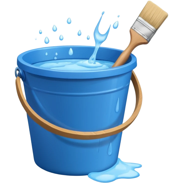 Bucket and brush for cleaning emoji