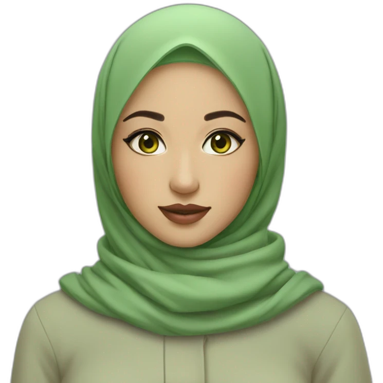 asian hijabi girl with thrifted clothes and fabulous eyebrows green eyes emoji