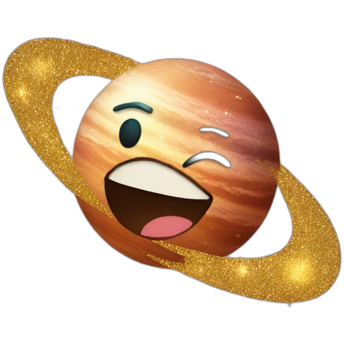 Planet with glitter emoji