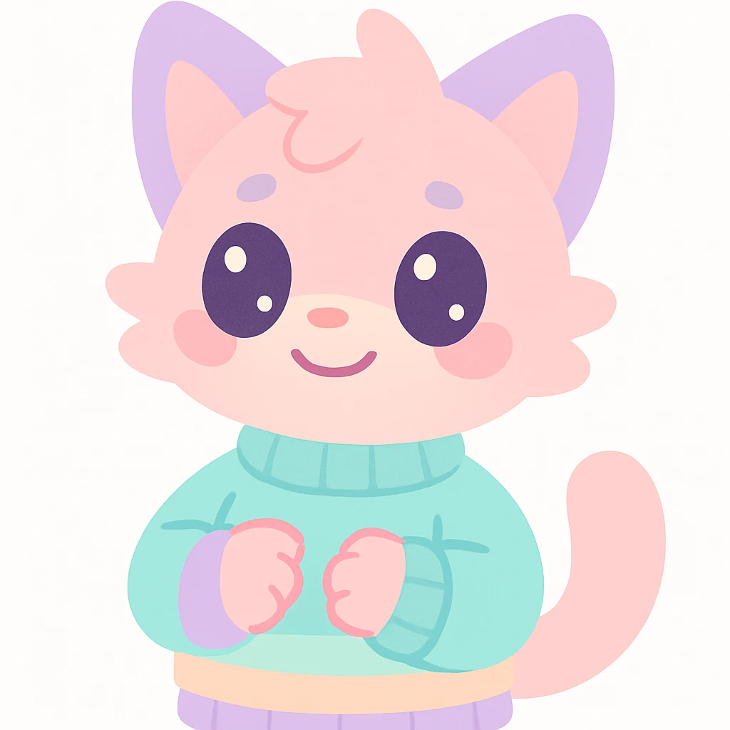 furry anthro character, cozy sweater, relaxed mood emoji