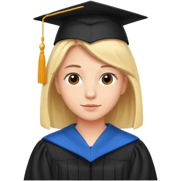 студентка становится успешной и учится в европе на белом фоне emoji