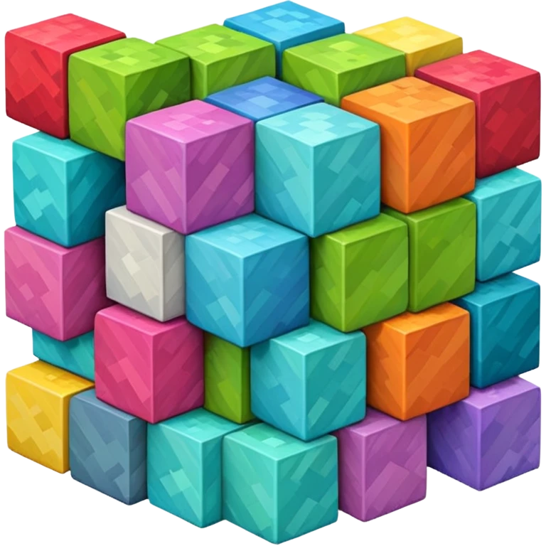 generate minecraft sqare blocks different colour emoji