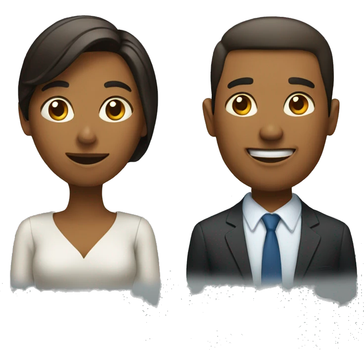 a man and a woman talking emoji