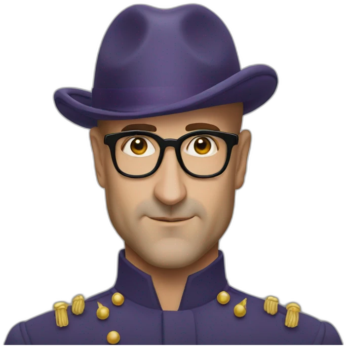 stanley tucci wearing a mitre hat emoji