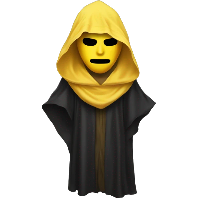 robed man with yellow drama mask emoji