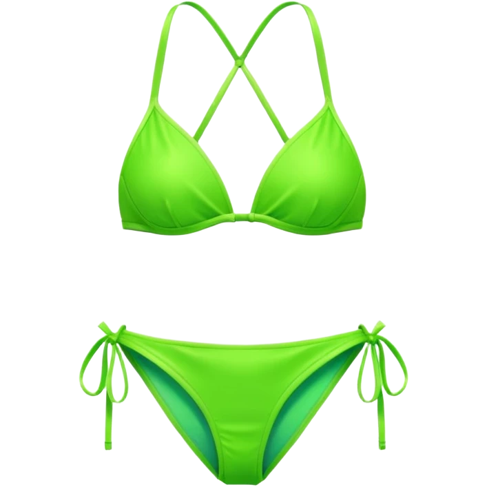 neon green bikini, simple, vibrant, no background emoji