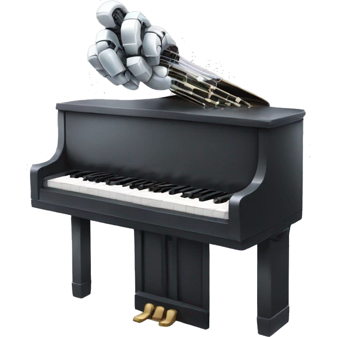 Robot hand playing piano  emoji