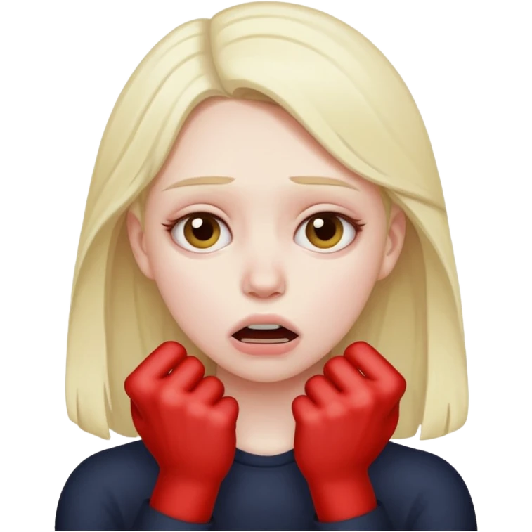 a girl pretending to choke them self emoji