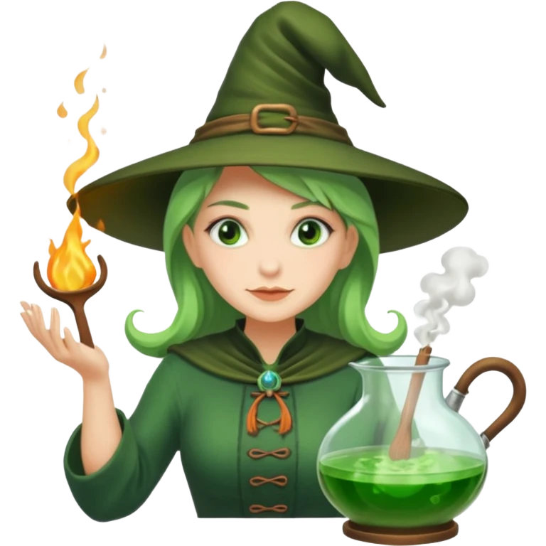 green witch cooking potion emoji