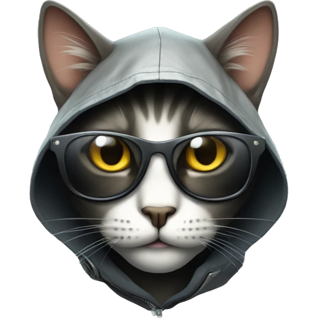 cool looking hacker cat emoji