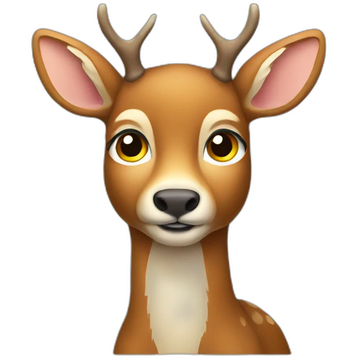deer-with-leg-near-its-chin-thinking emoji