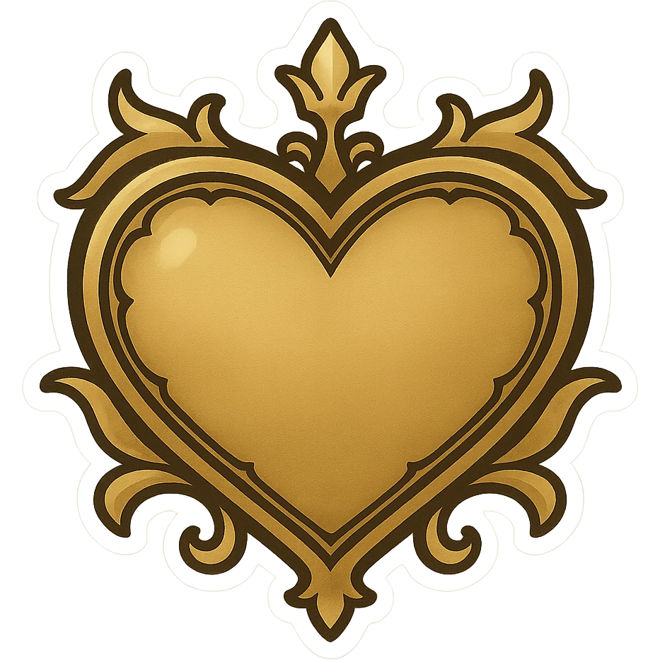 gold goth heart, remove background emoji