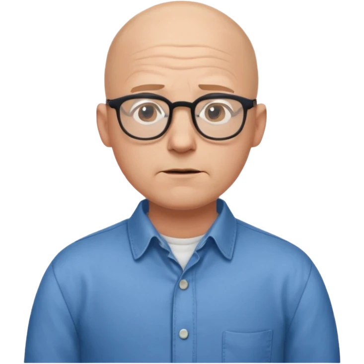 bald man with glasses shrugging emoji