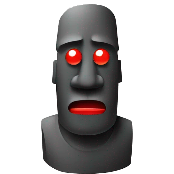 Moai smoking red eyes emoji