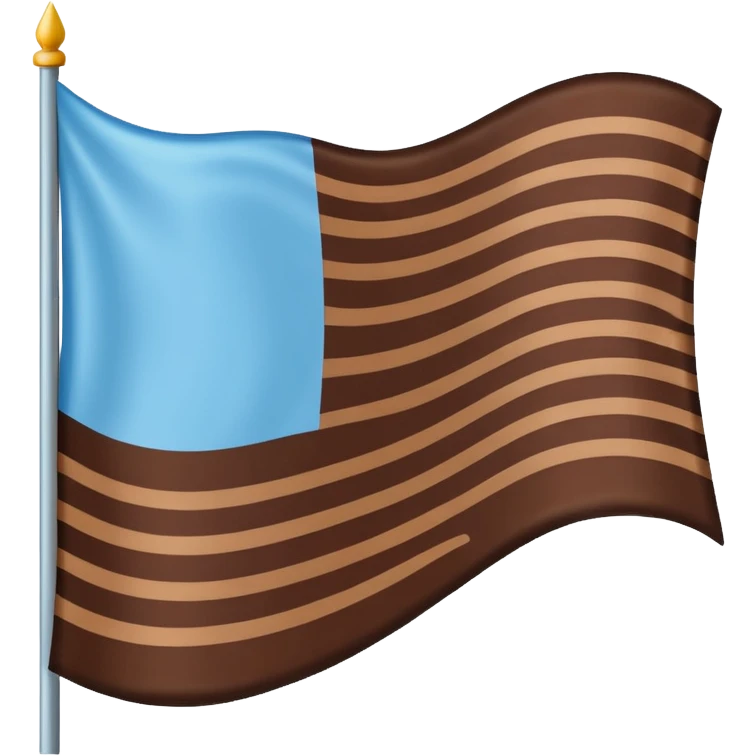 A flag with light blue and chocolate colour emoji