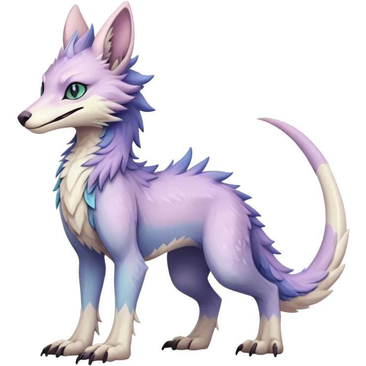 Feral Rare Fantasy cute pastel Vernid-Sergal-animal-creature-hybrid by LiLaiRa, markings, tufted ears, full body emoji