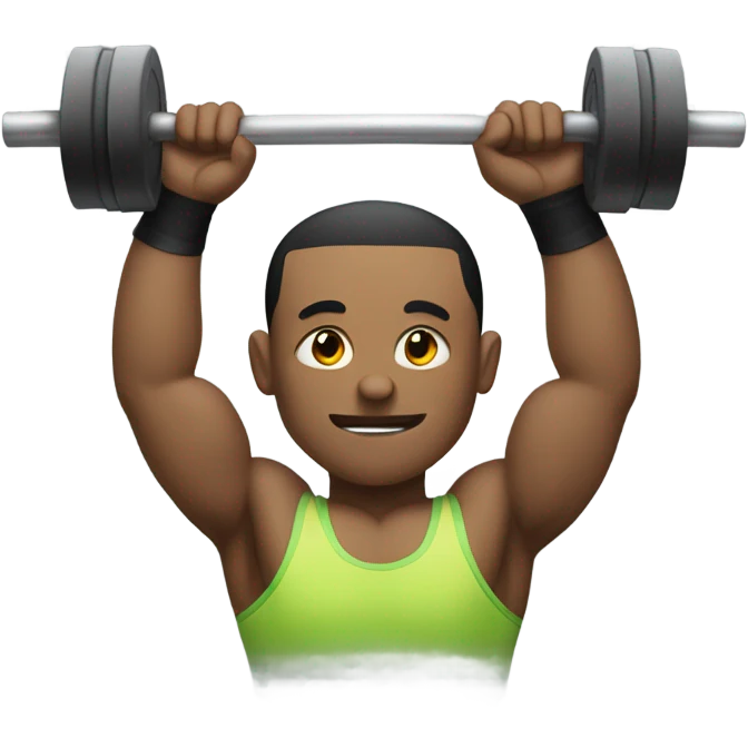 Weightlifter holding “For-Way” sign emoji