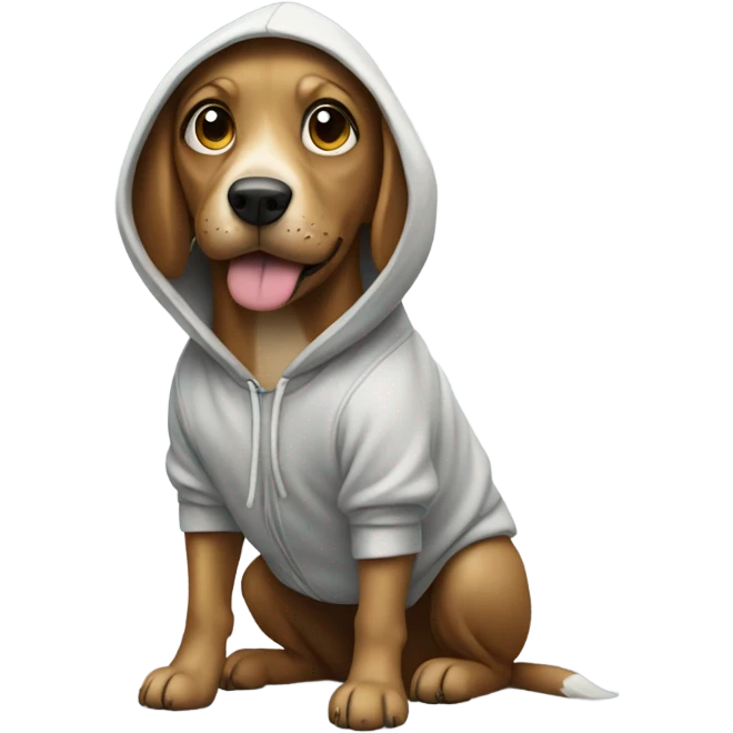 Dog wearing a hoodie emoji