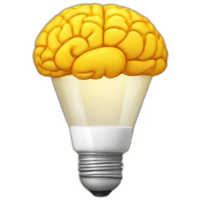 A lamp-shaped brain emoji
