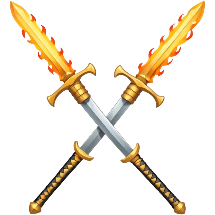 Crossing arabian sword, with fire at the blades, minimalistic image  emoji