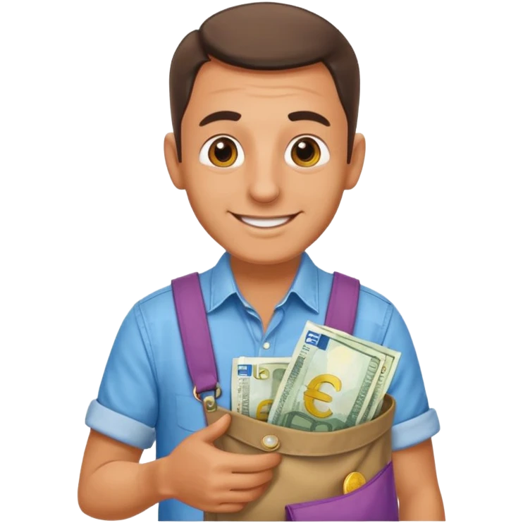 UNCLE WITH a bag of Euro MONEY emoji