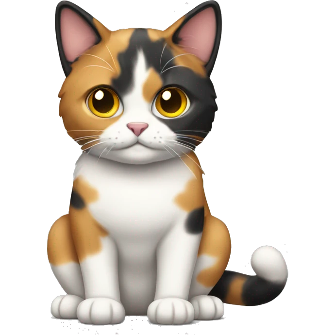 Full body calico cat emoji