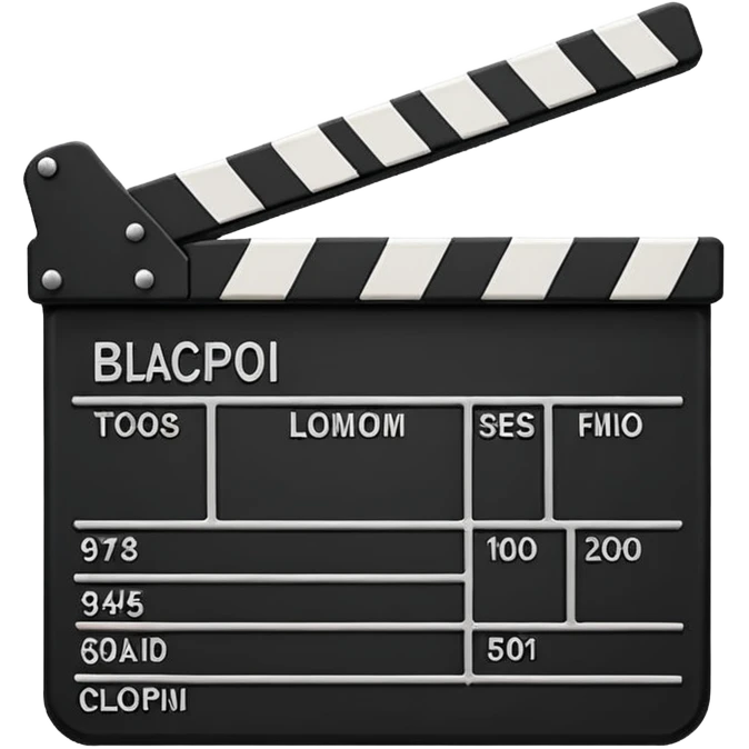 create a film clapper board, do not include any text emoji