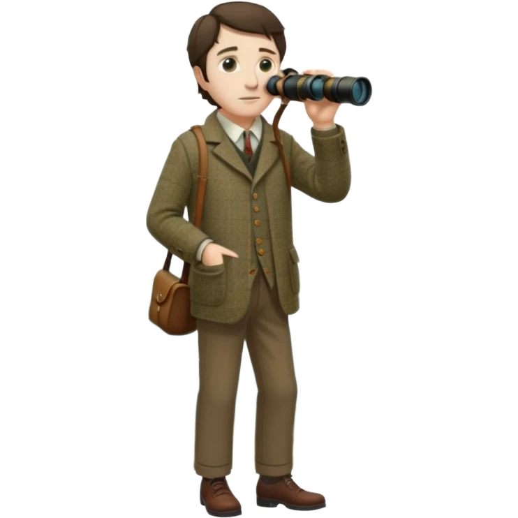 henry David thoreau full body birdwatching with bonoculars emoji