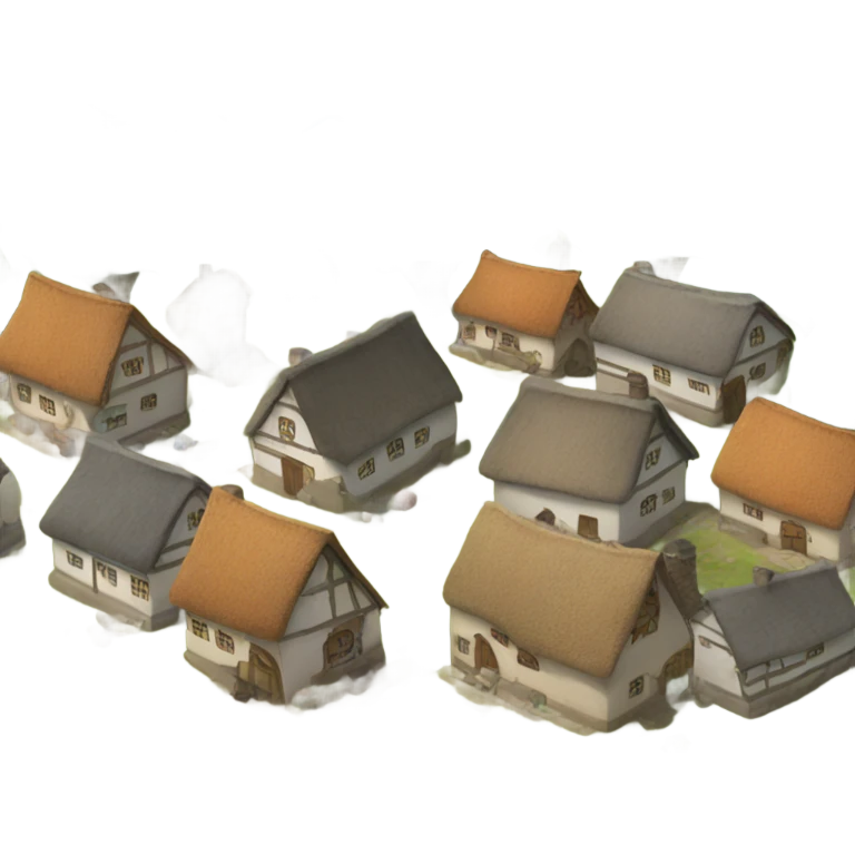 village with 5 house emoji
