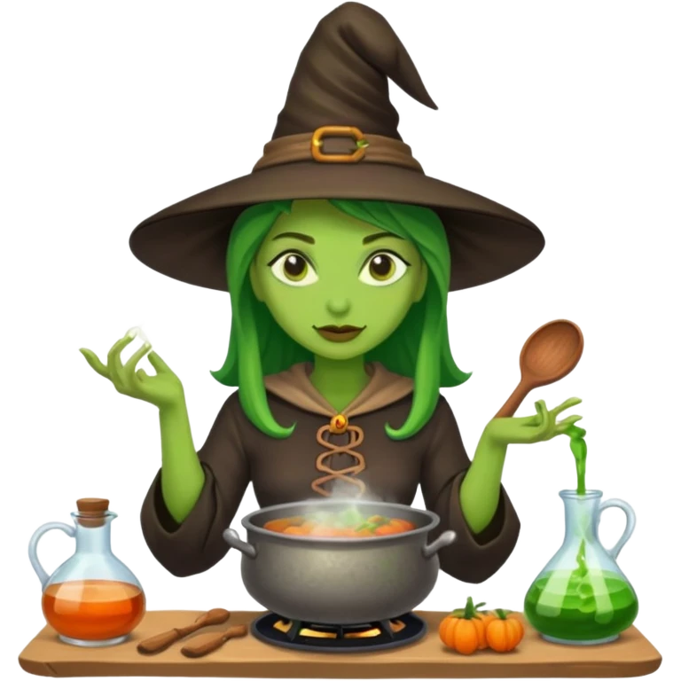 green witch cooking potion emoji