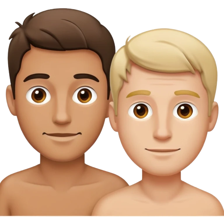 Dos amigos hombres un morenito y uno guerito  emoji