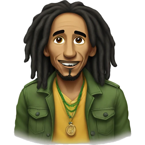 Bob Marley looking lef emoji