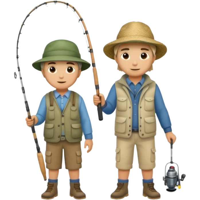 father and son fishing full body emoji