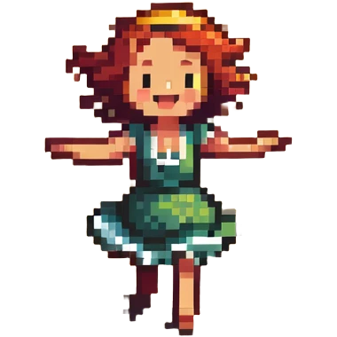 Cheerful beach character dancing on sand with ocean waves and sun, highlighted emoji