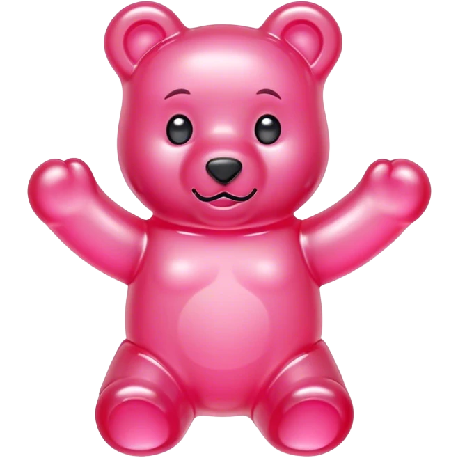 A pink gummy bear emoji