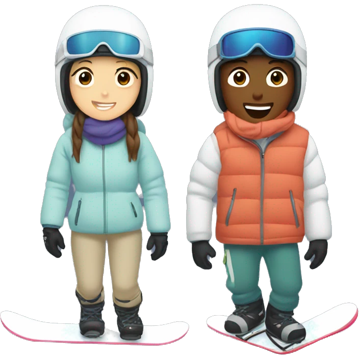 Couple snowboarding in Japan emoji