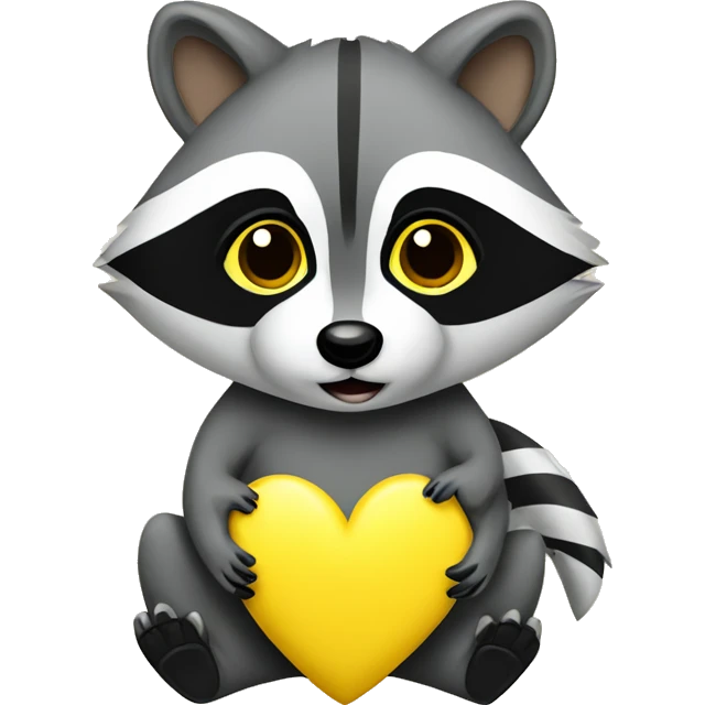 raccoon with yellow heart  emoji