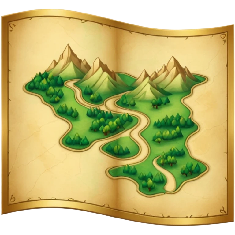map with golden and green colours emoji