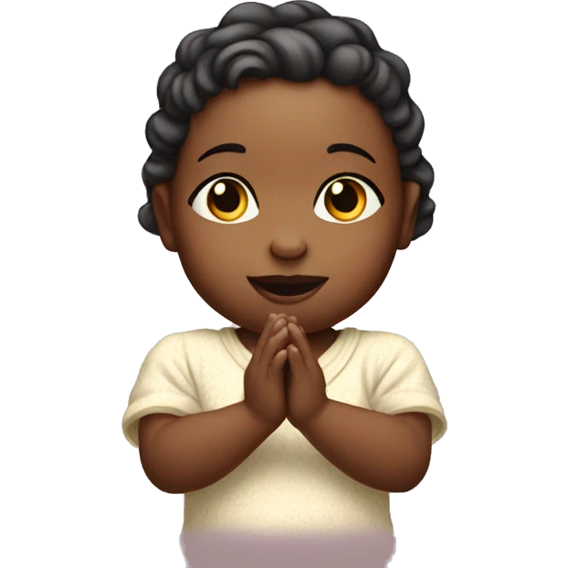 Baby girl with raised hands blessing  emoji