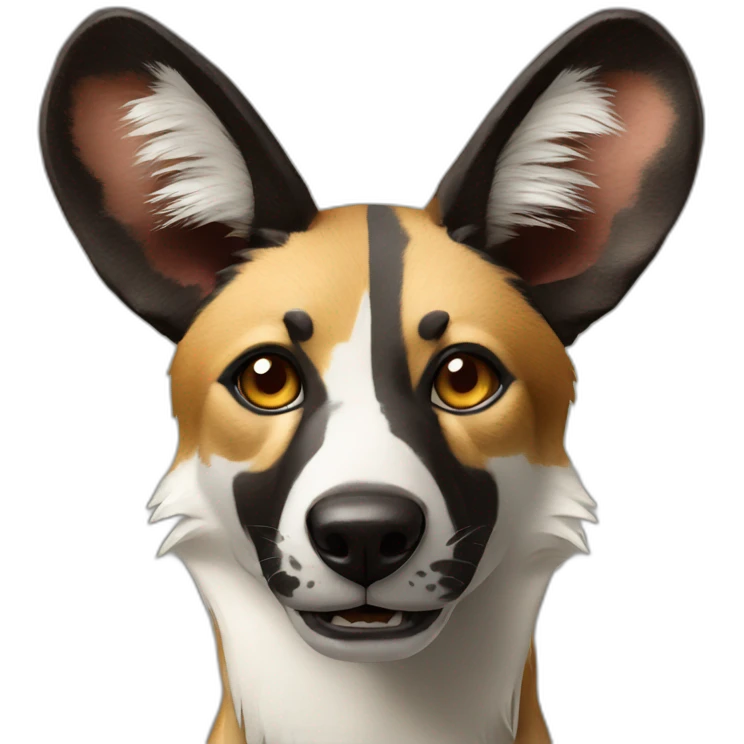 Greedy wild African dog  emoji